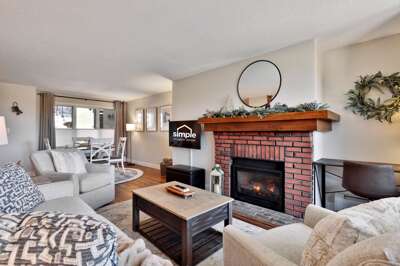 Settle into the sofa or armchairs around the gas fireplace for an evening together.