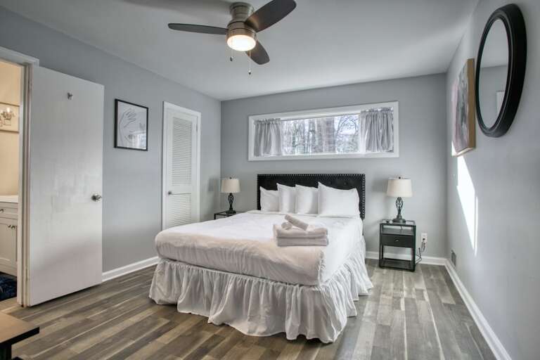 Clean bright bedrooms