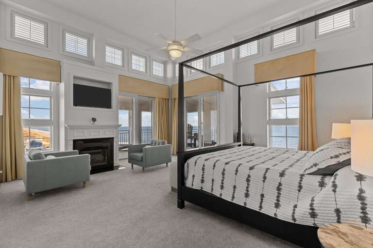 2nd Floor
#1 Private Primary King Bedroom with a wrap around deck and Ocean Front and Bay views,