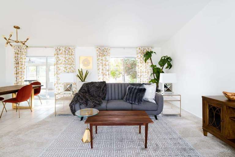 Family Den with new modern furnishings. Family Den with new modern furnishings.