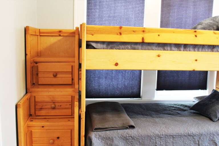 Bunk beds in the front bedroom, which is part of the San Antonio Suite.  Bunk beds in the front bedroom, which is part of the San Antonio Suite.