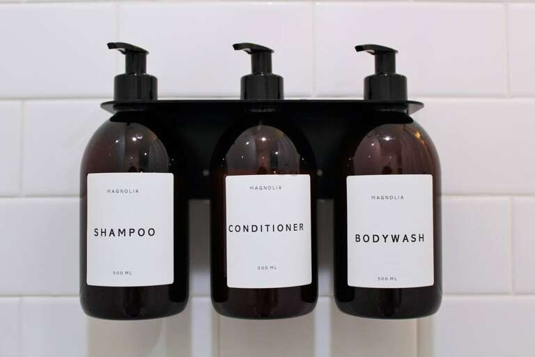 Our signature magnolia-scented bath products, provided in each bathroom. Our magnolia hand soap is provided at every sink.  Our signature magnolia-scented bath products, provided in each bathroom. Our magnolia hand soap is provided at every sink.