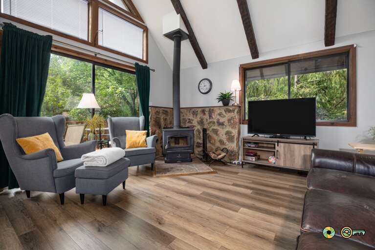 Living Room Interior With Fireplace And Seating