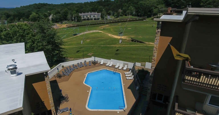 Aerial view of pool