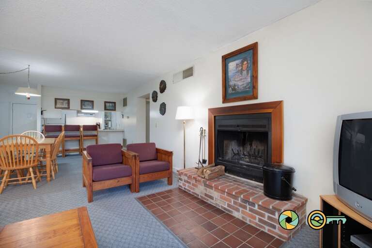 Living Room With Fireplace And Furniture