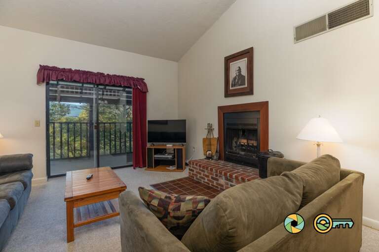Living Room Interior With Furniture And Fireplace