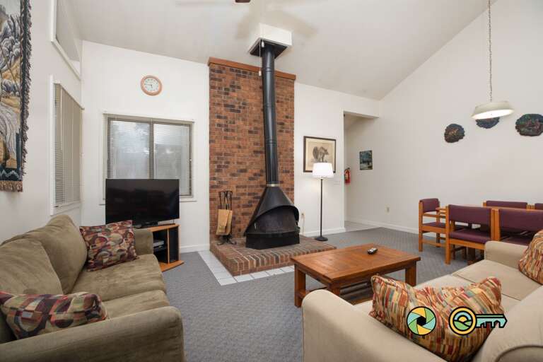 Living Room Interior With Fireplace And Seating