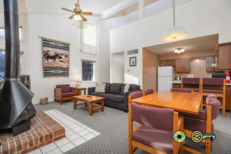 Living Room With Dining Area And Kitchen In Background