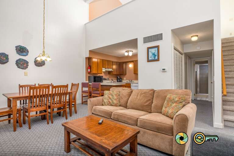Interior Living Space With Dining Table And Sofa Interior Living Space With Dining Table And Sofa