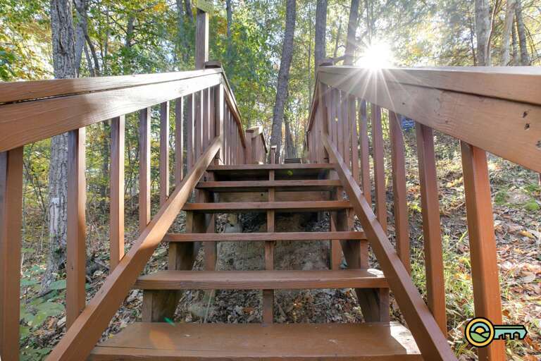 Stairs up from villa