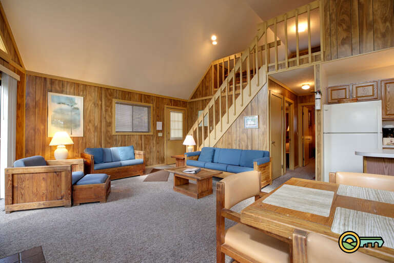 Dining room, great room, and loft stairs