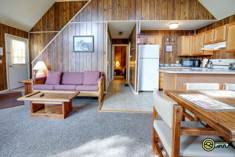 Great room, dining room & kitchen