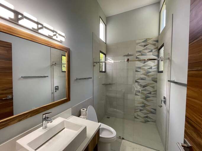 Modern Bathroom With Shower And Sink Modern Bathroom With Shower And Sink