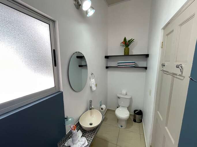 Modern Bathroom Interior With Frosted Window Modern Bathroom Interior With Frosted Window