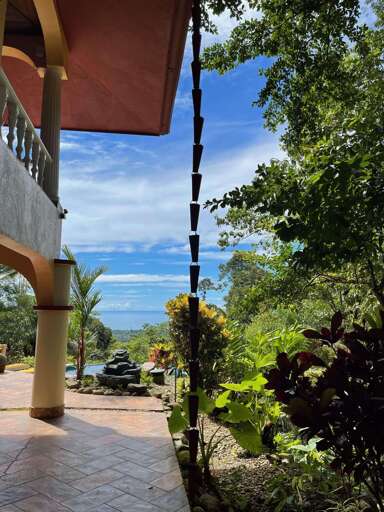 Tropical Seaside View From A Buildings Shaded Veranda Tropical Seaside View From A Buildings Shaded Veranda