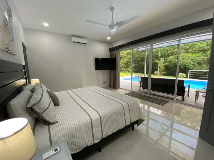 Modern Bedroom Interior With Pool View