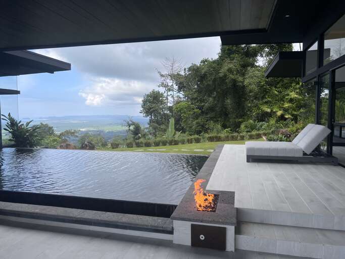 Modern Terrace With Infinity Pool And Scenic View