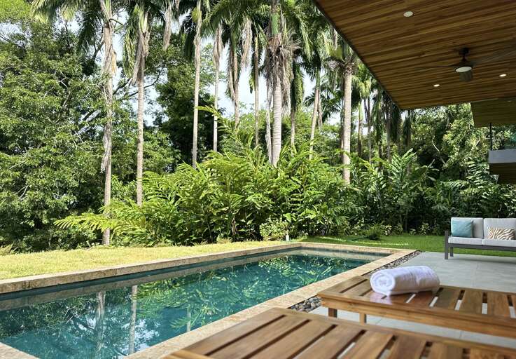 Tropical Poolside Lounge With Dense Greenery Tropical Poolside Lounge With Dense Greenery