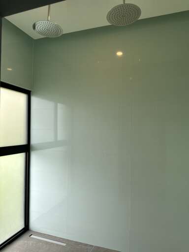 Empty Room With Green Walls And A Large Window Empty Room With Green Walls And A Large Window