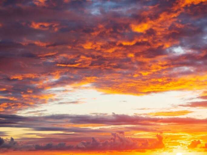 Sunset With Orange Clouds In The Sky Sunset With Orange Clouds In The Sky