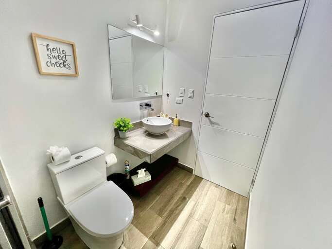 Modern Bathroom Interior With Sink And Toilet