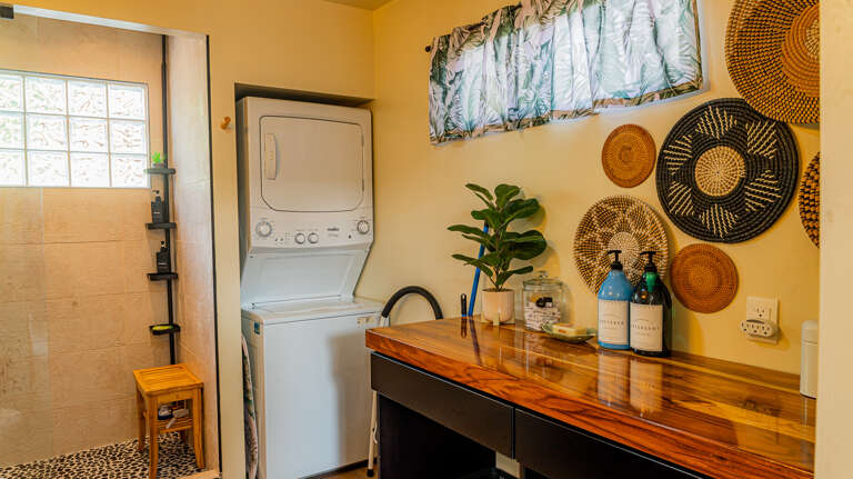 A simple, functional laundry room with everything you need in one place. A simple, functional laundry room with everything you need in one place.