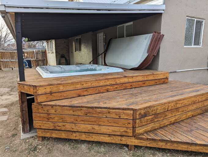 Deck and Hot Tub (cover off)