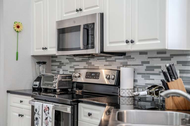 Kitchen with stainless steel appliances