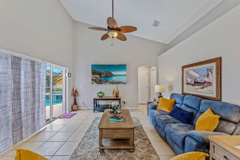 Living room with 75 inch TV - Serhii Villa Orlando