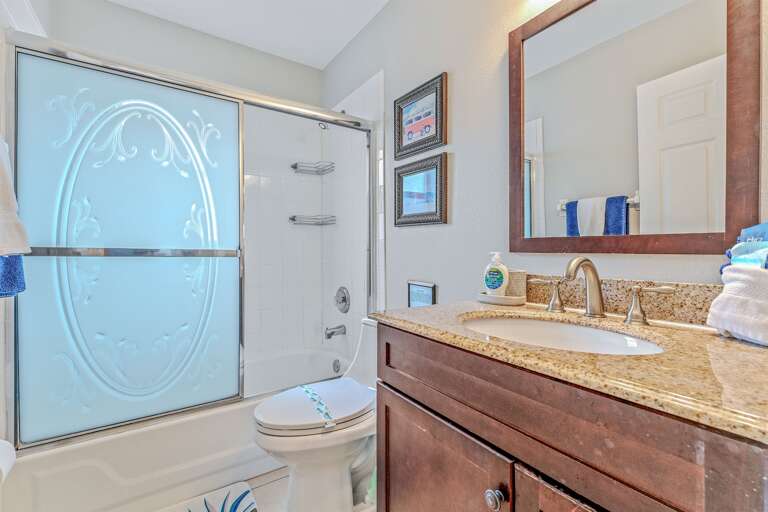 Bathroom 2 with tub and shower