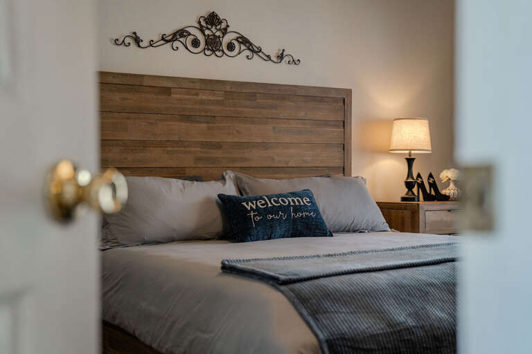 Bedroom #1 with king size bed, ensuite bathroom Bedroom #1 with king size bed, ensuite bathroom