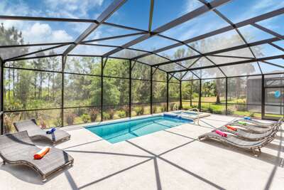 South Facing Extended Deck and Pool Area