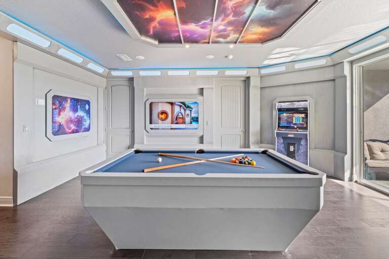 Pool table and arcades