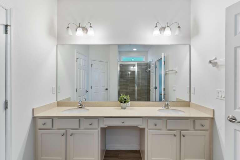 Bathroom with dual sinks Bathroom with dual sinks