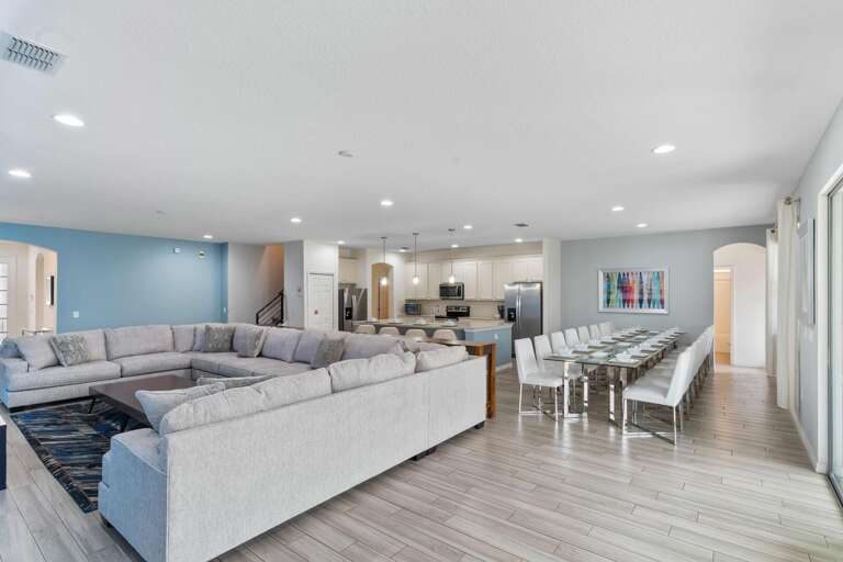 Living, dining, and kitchen area Living, dining, and kitchen area