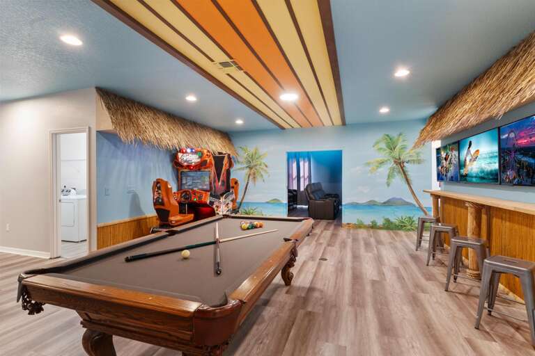 Polynesian themed game room w/ Fast and Furious Racing Arcades Polynesian themed game room w/ Fast and Furious Racing Arcades