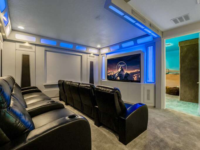 Movie theater with tiered seating