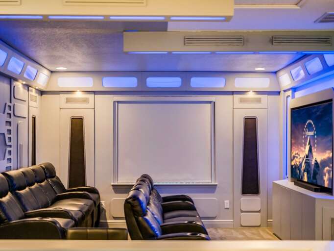 Movie theater with tiered seating