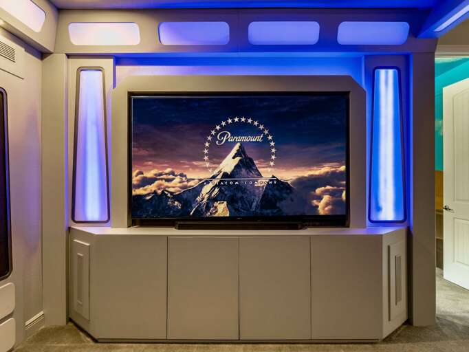 Movie theater with tiered seating