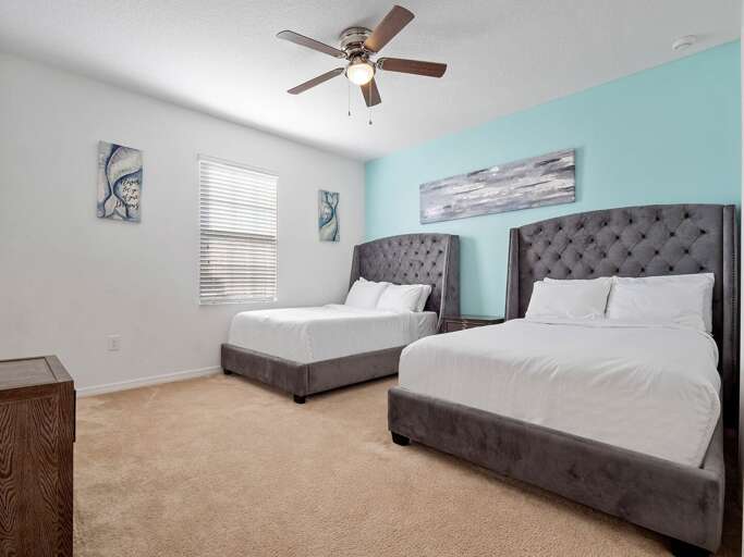 Bedroom with dual Full beds