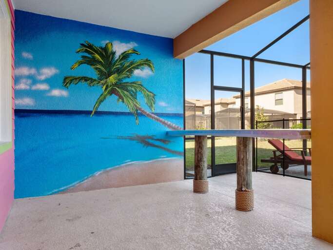 Carribean style lanai and grill area