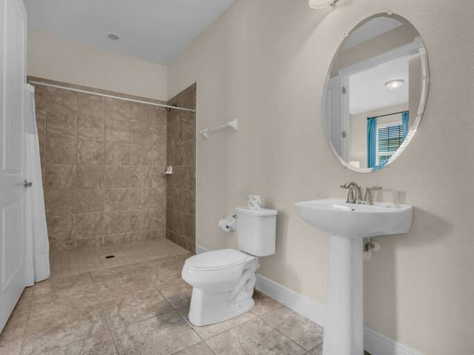 Bathroom with roll in shower Bathroom with roll in shower