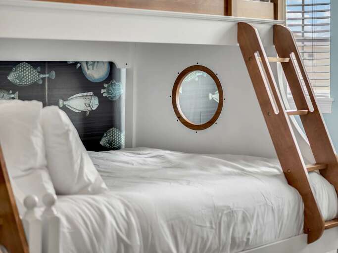 Bedroom with dual Twin over Full bunk beds Bedroom with dual Twin over Full bunk beds