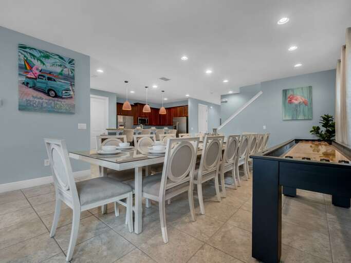 Dining area and shuffleboard Dining area and shuffleboard