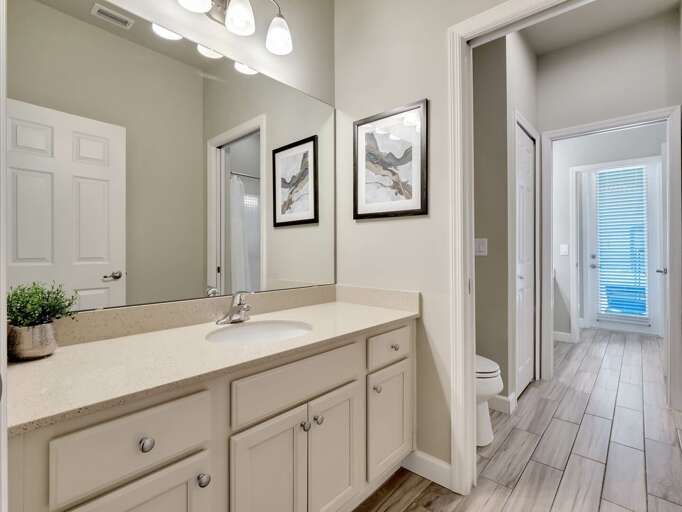 Bathroom with dual sinks