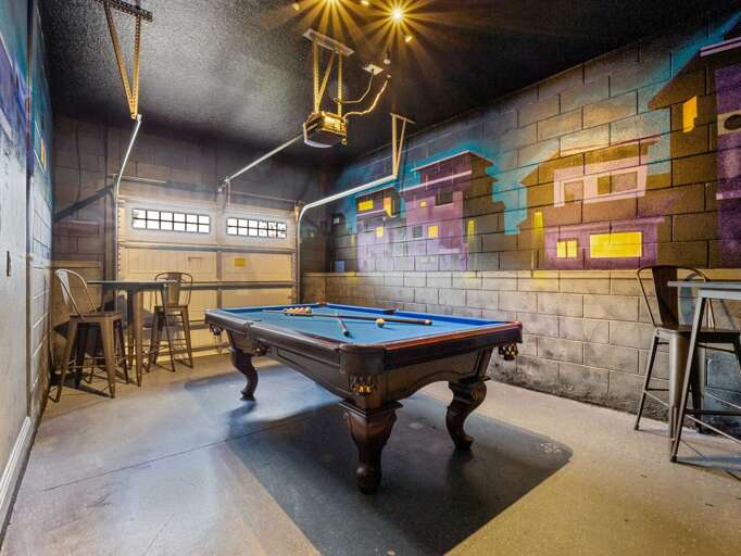 Game room with pool table
