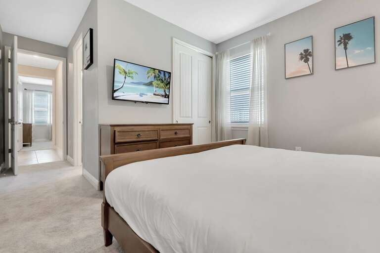 Bedroom with King bed and flat screen TV