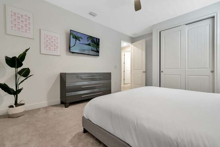 Bedroom with King bed and flat screen TV