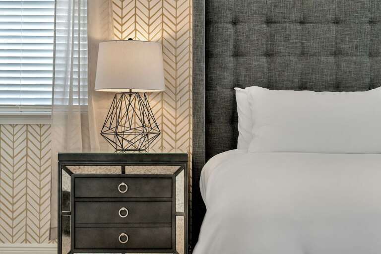 Contemporary furniture and light fixtures throughout