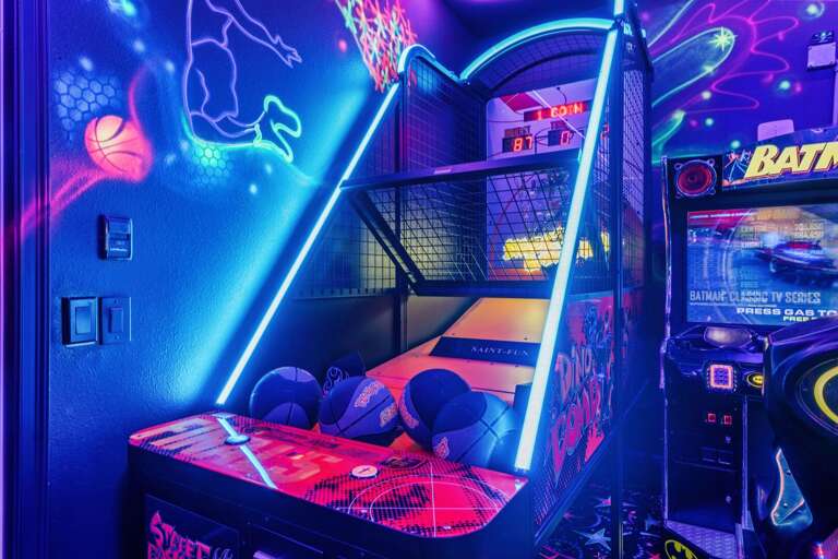 Arcade Room With Basketball Game Machine